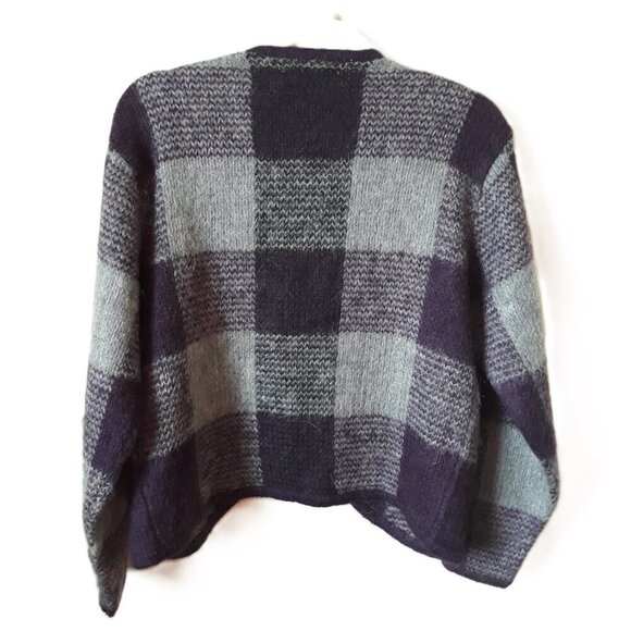 Dress Barn Mohair Blend Plaid Cardigan M Academia Preppy Twee Office Minimalist - Picture 8 of 10